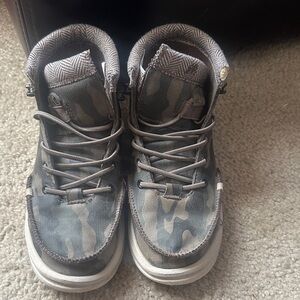 Hey Dude Kids Camo Brown Green High-Top Boots